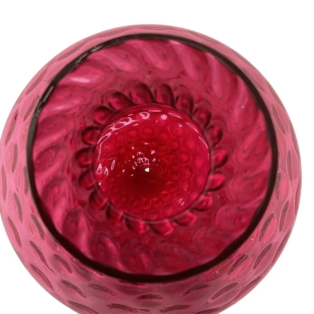 Vintage Fenton Cranberry Coin Dot/Dimple 6